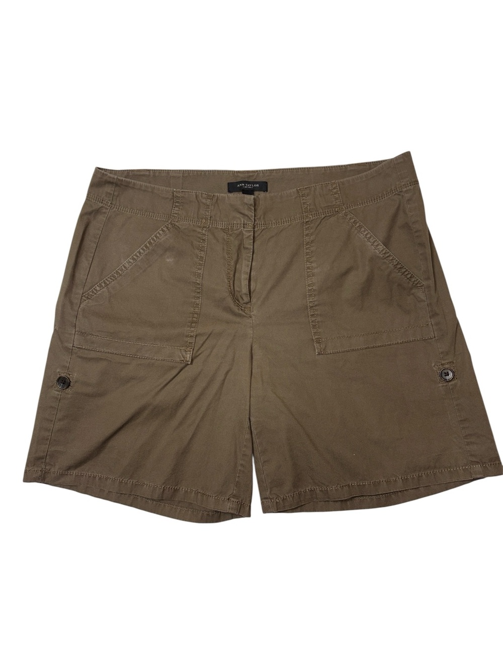 Ann Taylor Brown Convertible Roll Cuff Shorts, size 8